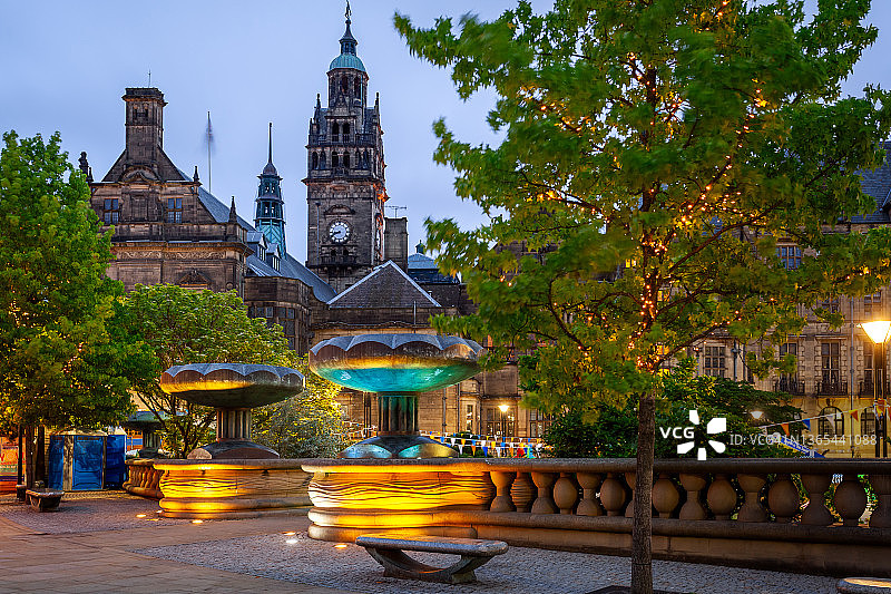 英国南约克郡谢菲尔德市政厅图片素材