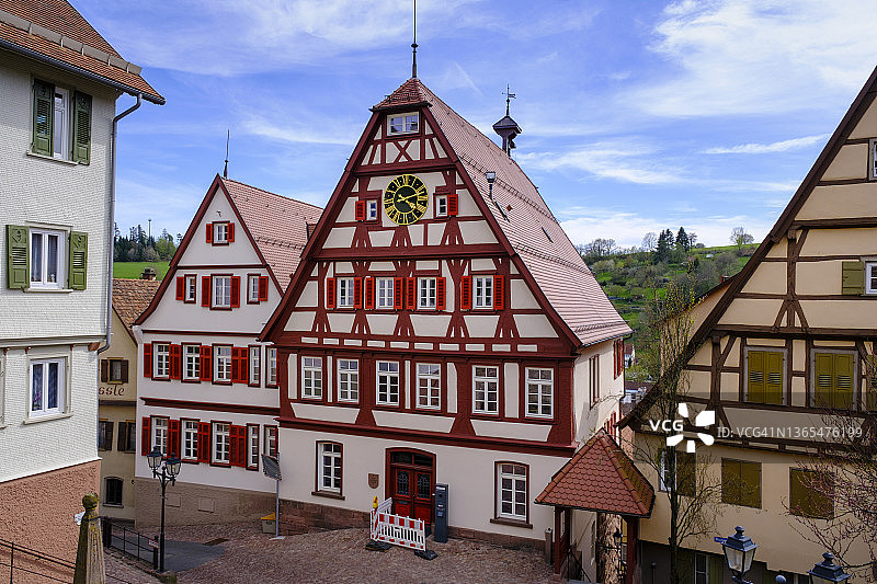 德国巴登-符腾堡州阿尔滕斯泰格半木结构市政厅图片素材