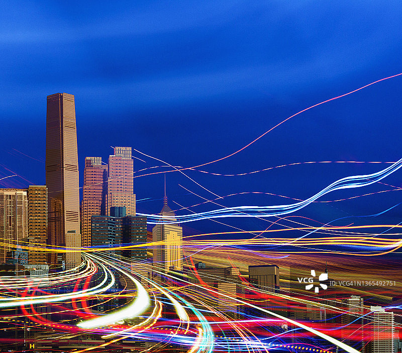 连接的城市中心图片素材