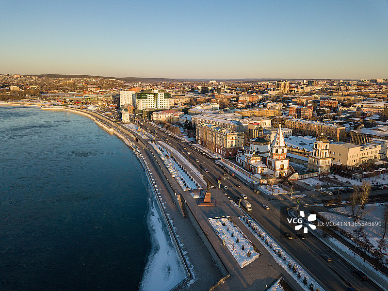 俄罗斯伊尔库茨克安加拉河畔景色图片素材