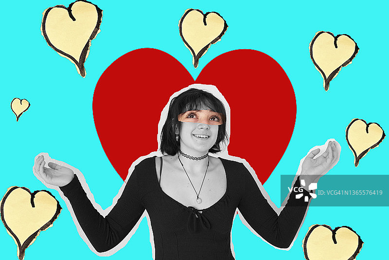 坠入爱河拼贴致敬图片素材