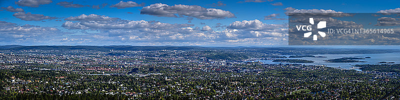奥斯陆及周边峡湾风光全景，挪威图片素材