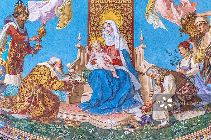 达科沃大教堂（圣彼得大教堂）耶稣诞生壁画，克罗地亚达科沃图片素材