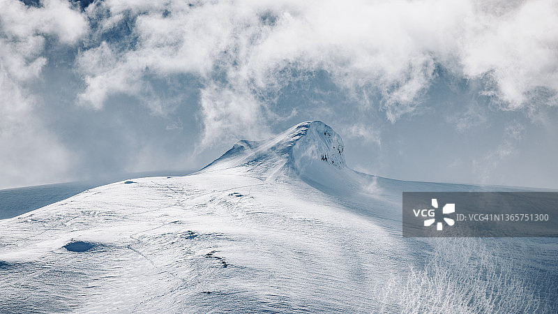 斯奈菲尔冰川山峰细节，冰岛图片素材