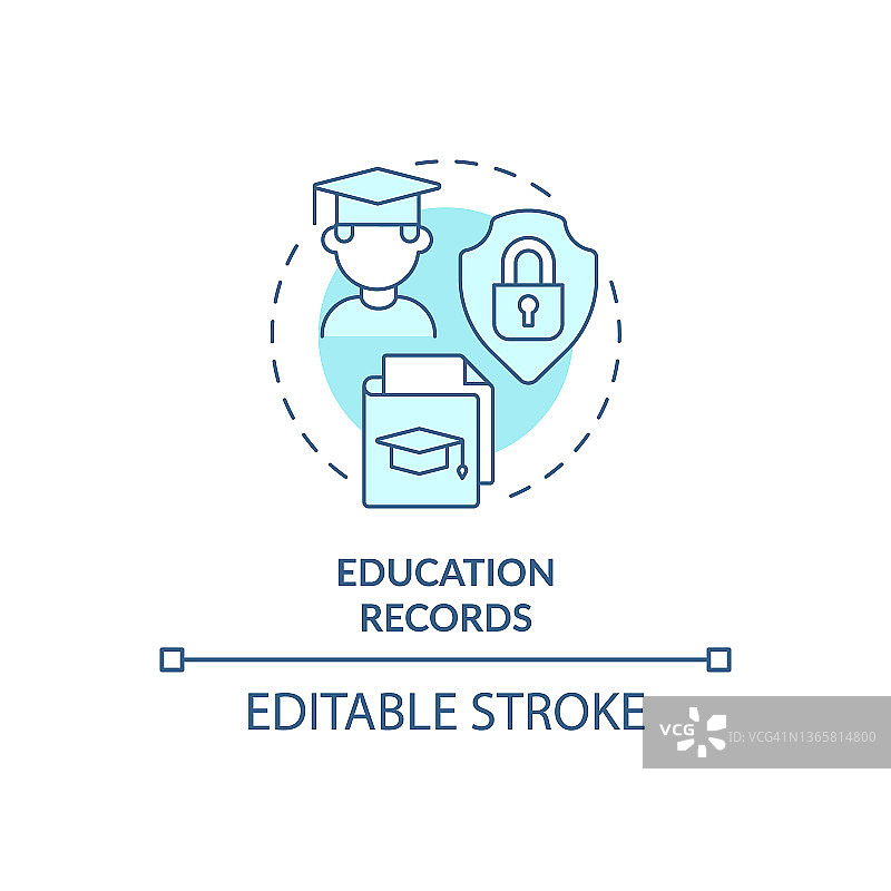 教育记录绿松石概念图标图片素材