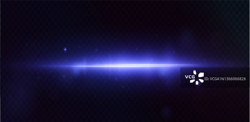霓虹横向镜头光晕素材包，激光束光线，蓝色光效背景图片素材