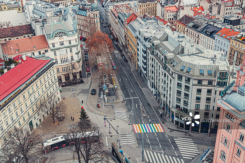 维也纳历史住宅区鸟瞰图片素材