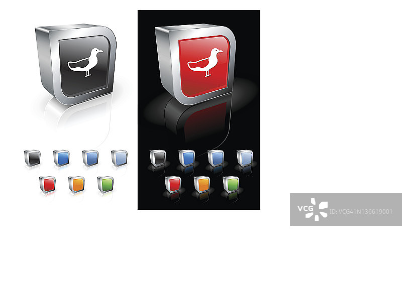 海鸥3D免版税矢量艺术图片素材