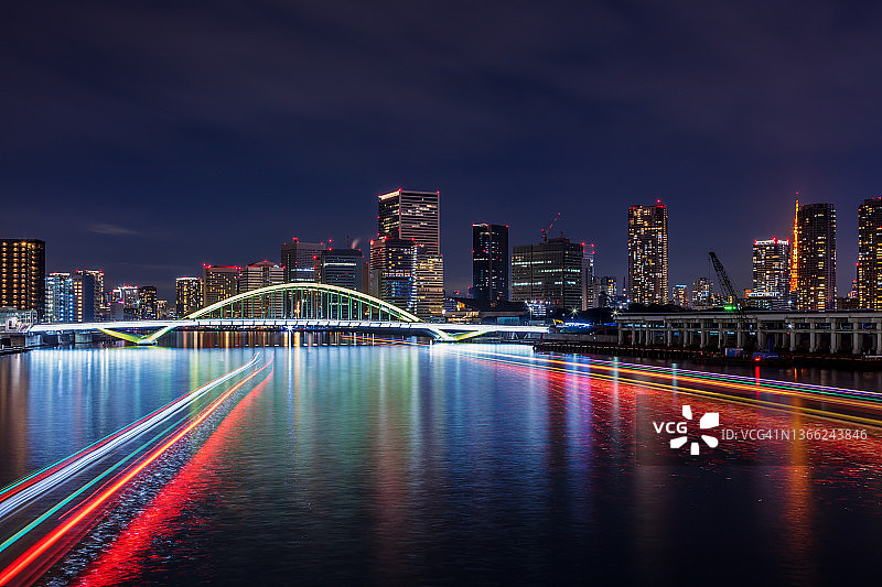 东京夜景，海滨风光图片素材