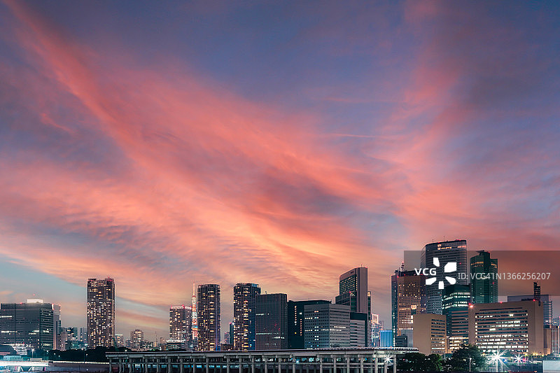 日本东京日落图片素材