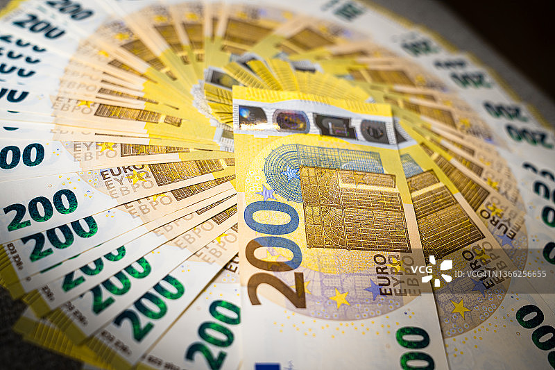 大量欧元纸币图片素材