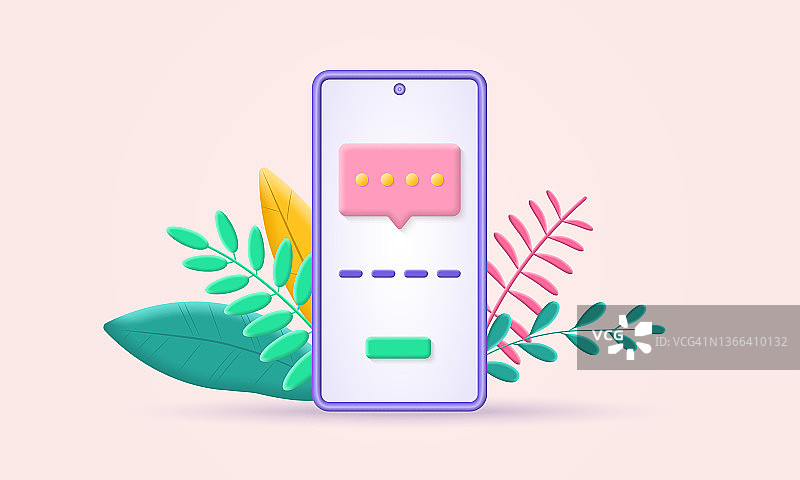 智能手机屏幕上的3D密码或登录图片素材