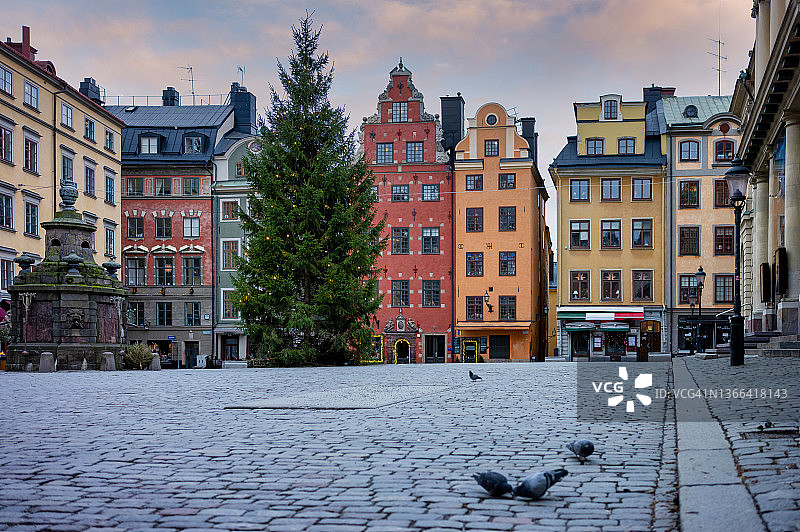 斯德哥尔摩老城的圣诞节图片素材