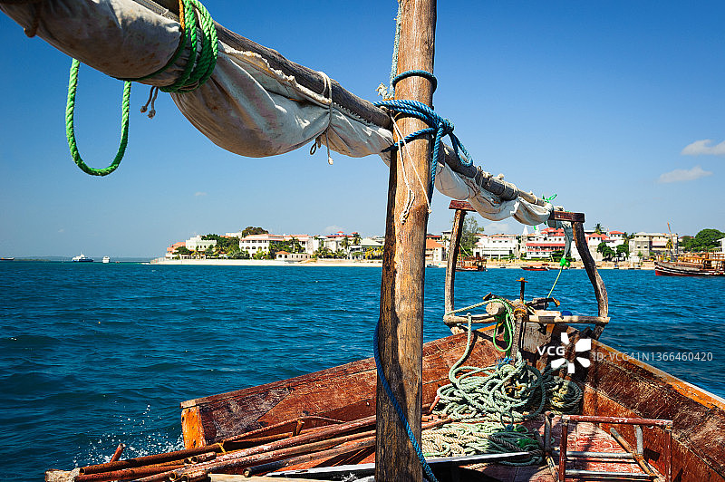 坦桑尼亚石头城，桑给巴尔海岸的宁静景象图片素材
