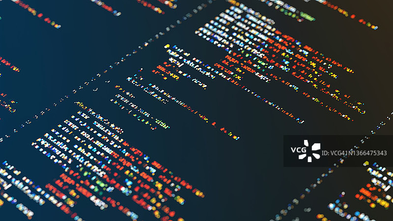 数字显示器上的抽象程序代码图片素材