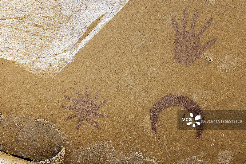 查科文化国家历史公园的超新星岩画图片素材