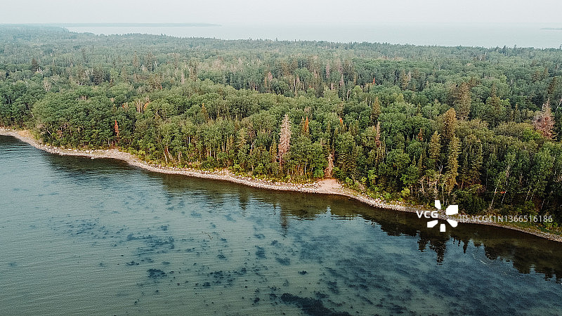 湖边森林图片素材