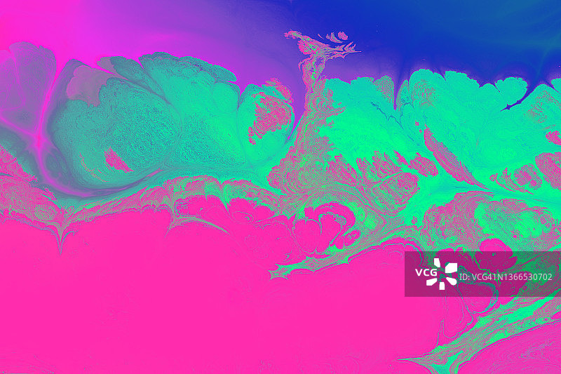 抽象液体微距油墨气泡水蓝粉品红蓝色背景图片素材