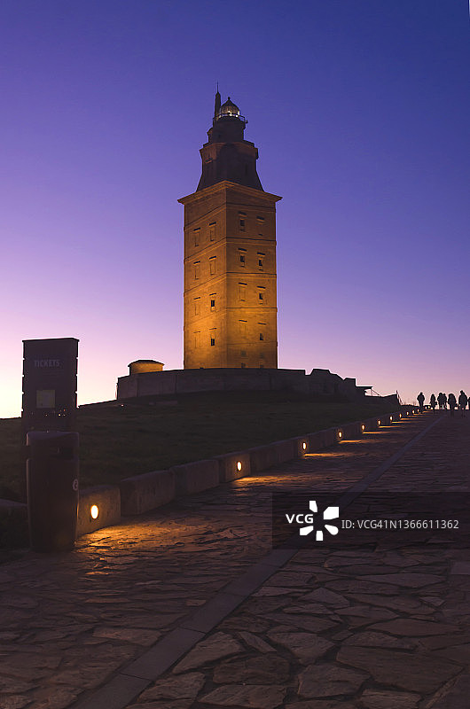 古罗马灯塔：大力神塔日落景观图片素材