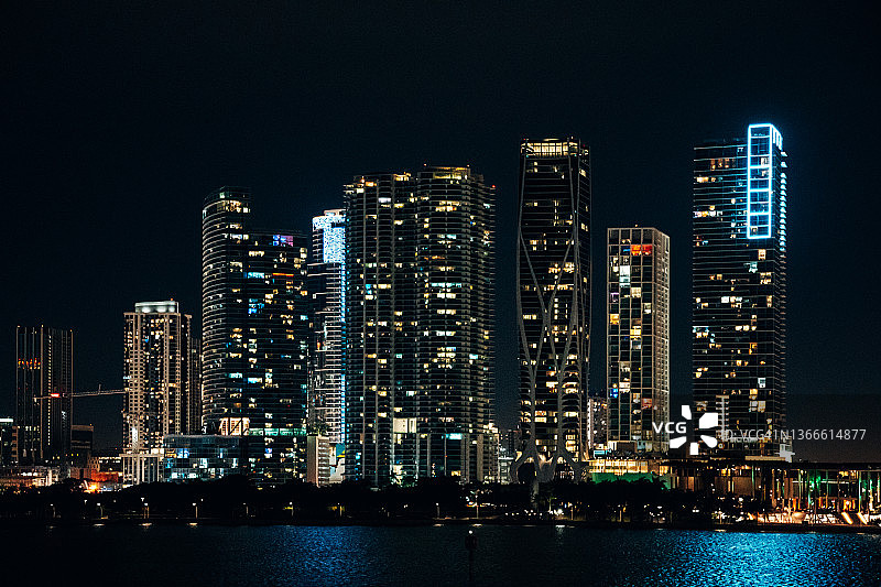 迈阿密夜景图片素材