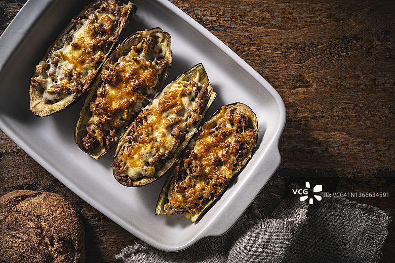 意式茄子肉末酿图片素材