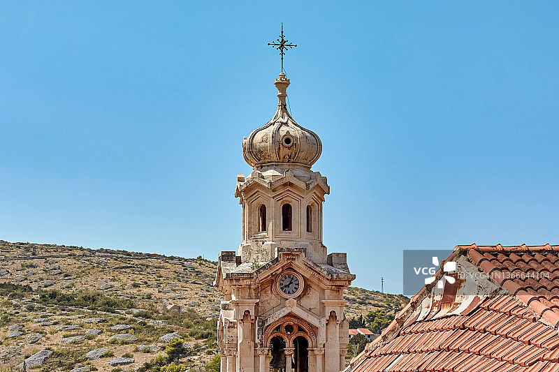 克罗地亚洛济斯卡圣约翰和保罗教堂钟楼图片素材