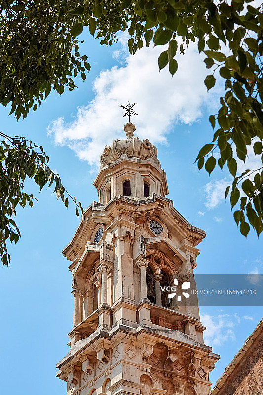 克罗地亚洛济斯卡圣约翰和保罗教堂钟楼图片素材