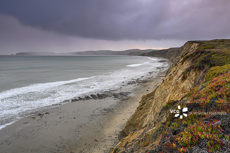 德雷克斯海滩，Point Reyes国家海滨，加利福尼亚州图片素材