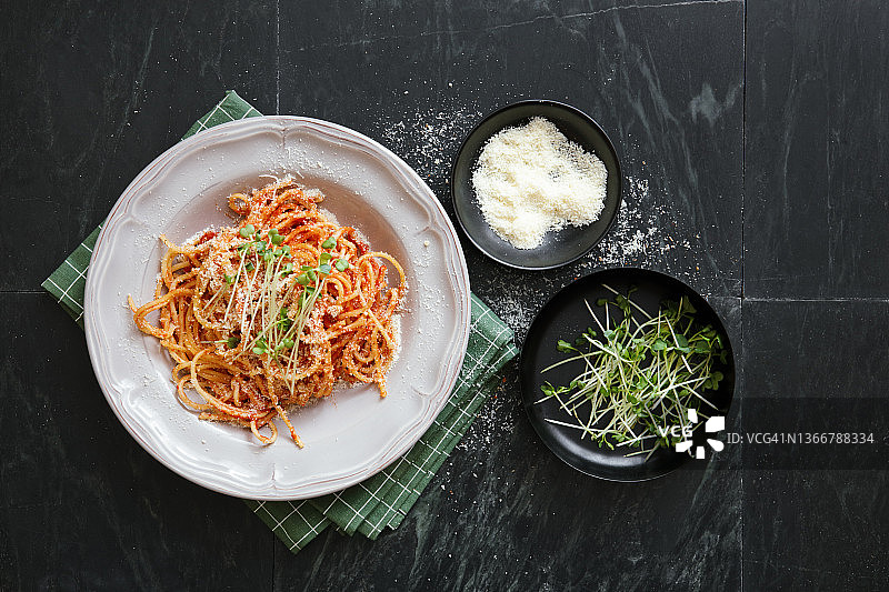 奶油火腿意面图片素材