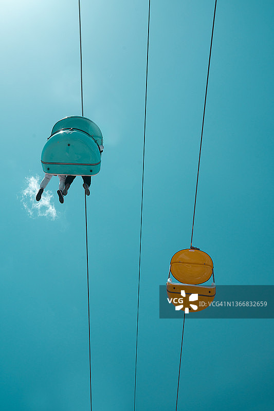 游乐园的垂直天空桶 - 加利福尼亚州圣克鲁斯图片素材