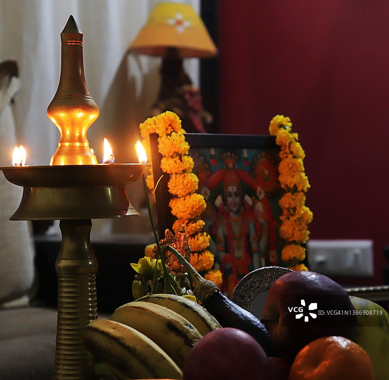 维苏/Vishukkani节快乐-喀拉拉邦新年/节日图片素材