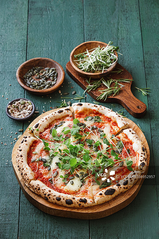 素食披萨图片素材