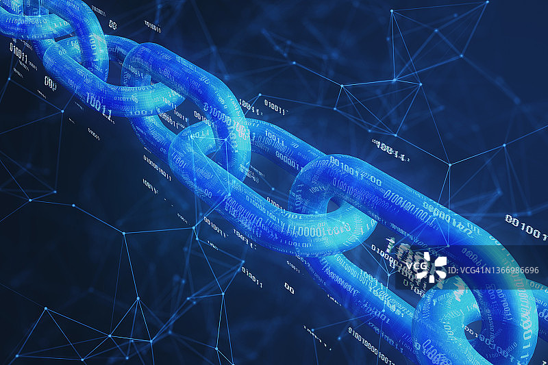 带有二进制数据的区块链图片素材