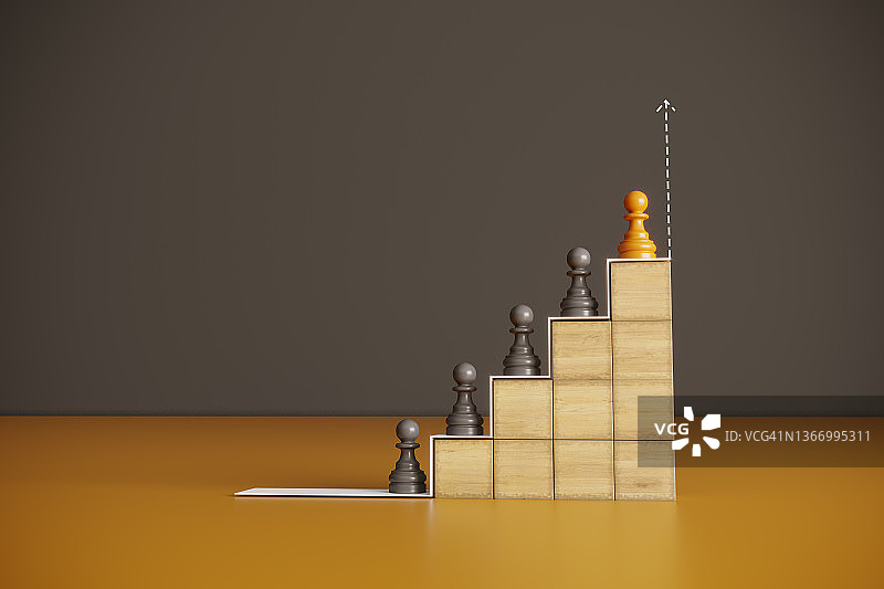 带有国际象棋卒的层级结构概念图片素材