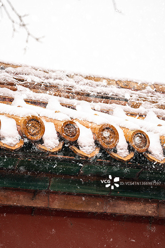中国北京雪中的故宫图片素材