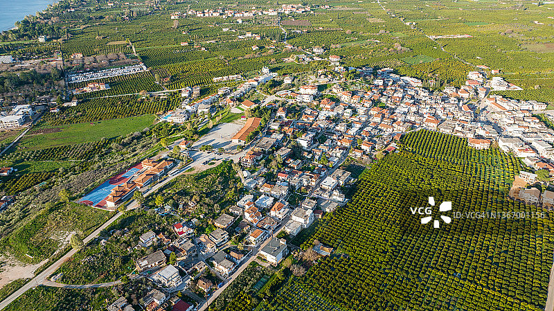 伯罗奔尼撒半岛希腊乡村航拍图片素材