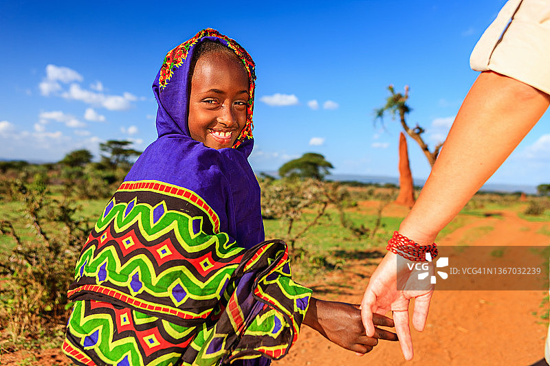 在非洲牵手图片素材