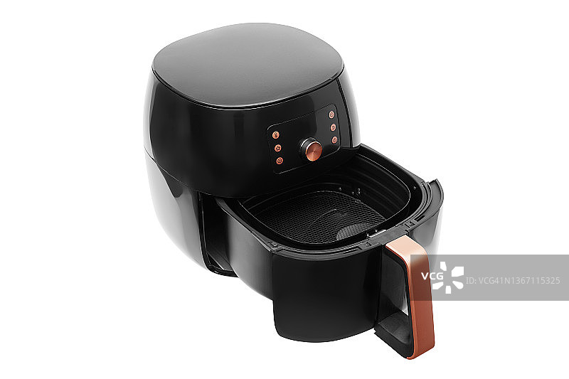 白色背景上的空气炸锅图片素材