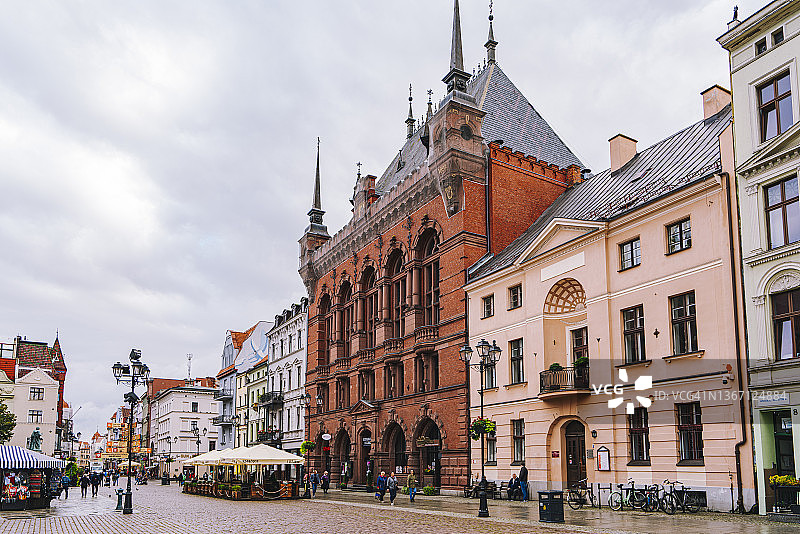 波兰托伦老城区日景图片素材