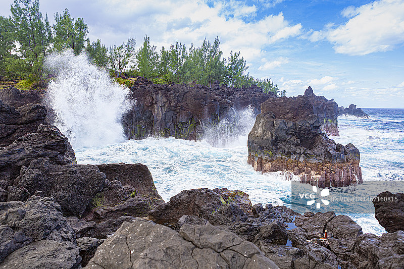 朗日万海滨留尼汪岛海岸图片素材