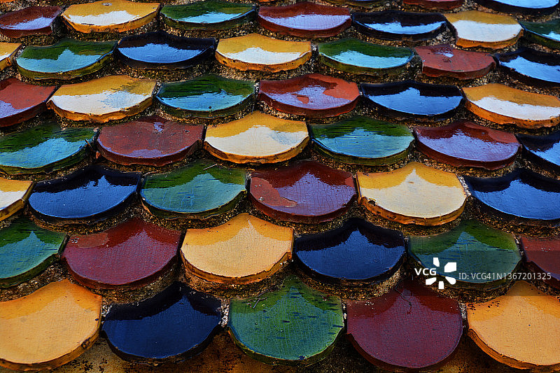 法国彩色屋顶细节图片素材