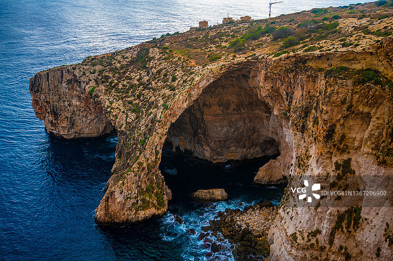 马耳他Qrendi的壮丽蓝色洞穴图片素材