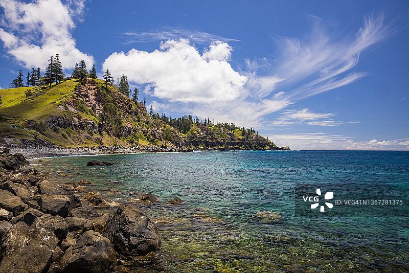 诺福克岛上的瀑布湾景观图片素材