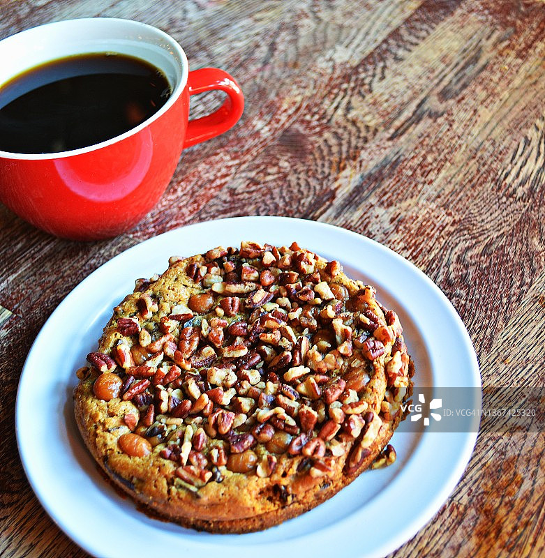 山核桃饼干和咖啡图片素材