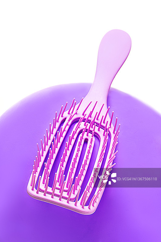 美容产品：硅胶淋浴刷或头皮按摩器图片素材