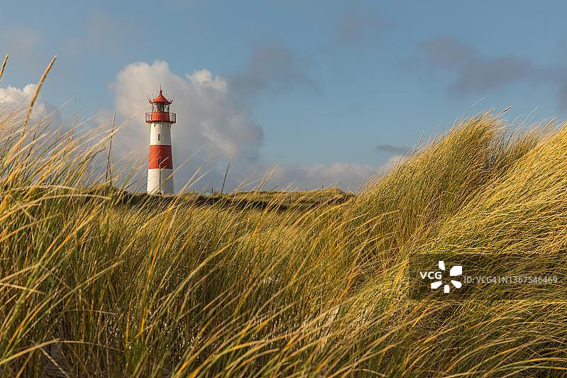 德国石勒苏益格-荷尔斯泰因州叙尔特岛利斯特东灯塔图片素材