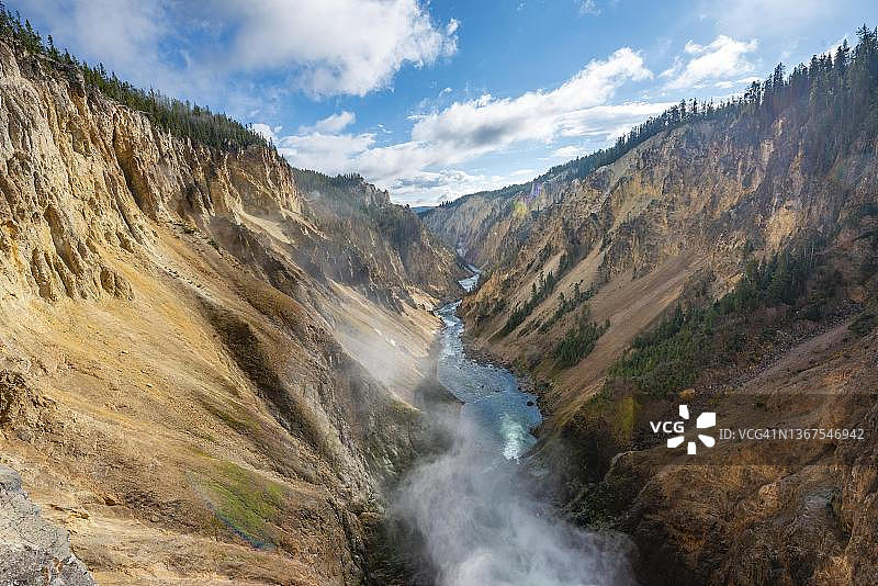 黄石国家公园黄石大峡谷下瀑布图片素材