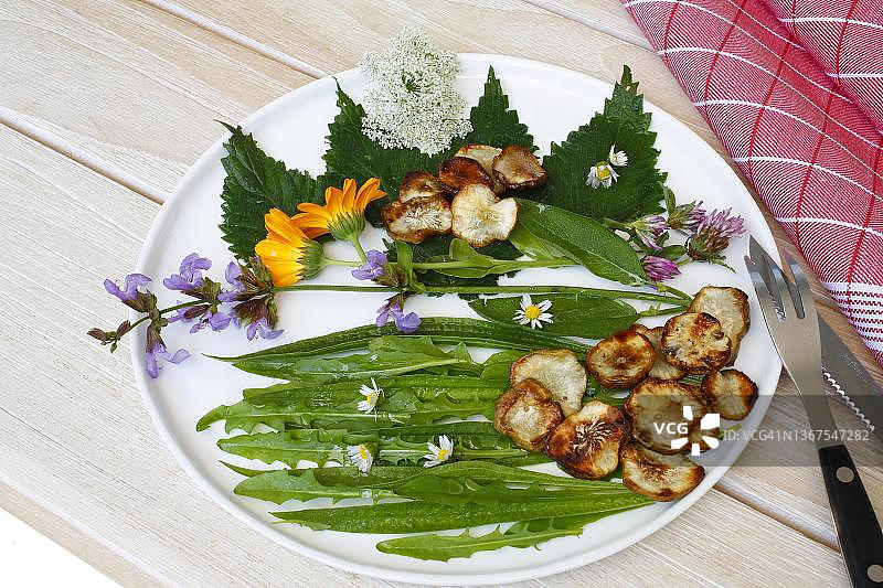 巴登美食：菊芋配野菜沙拉图片素材