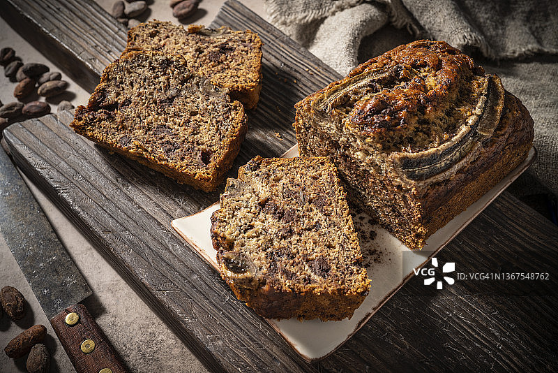 纯植物纯素香蕉蛋糕，自制配方包含植物成分图片素材