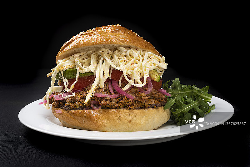 来自普埃布拉的墨西哥美食Cemita Poblana图片素材
